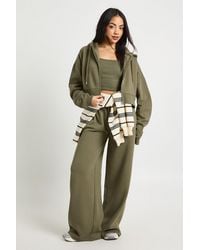 Boohoo - Deep Hem Crop Top 3 Piece Hooded Tracksuit - Lyst