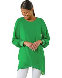 Roman - Hotfix Detail Asymmetric Hem Top - Lyst