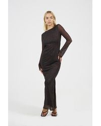 Brave Soul - Snake Print Long Sleeve Mesh Maxi Dress - Lyst