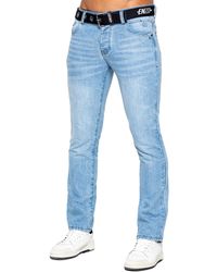 Enzo - Denim Straight Fit Jeans - Lyst