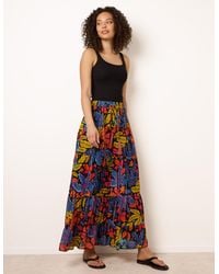 Blue Vanilla - Tiered Bright Maxi Skirt - Lyst