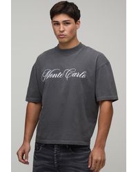 BoohooMAN - Washed Oversized Boxy Monte Carlo Print T-Shirt - Lyst