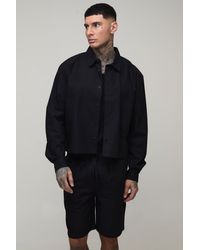 BoohooMAN - Tall Cropped Boxy Oversized Shirt & Baggy Short Set - Lyst