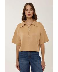 Hiccup - Knitted Zipper Collar Top - Lyst