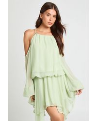 Boohoo - Pastel Volume Sleeve Mini Dress - Lyst