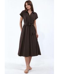 Busem - Belted Wrap Midi Dress - Lyst