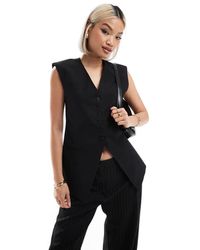 ASOS - Longline Exaggerated Shoulder Waistcoat - Lyst