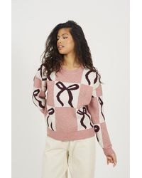 Brave Soul - Bow Jacquard Knit Jumper - Lyst