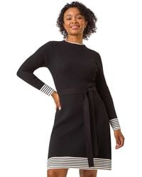 Roman - Petite Stripe Knitted Midi Dress - Lyst