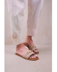 Where's That From - 'Harmony' Pu Straw Detail Strap Sandals - Lyst