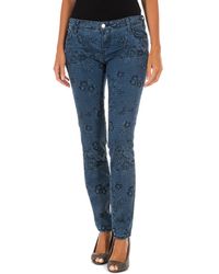Met - Printed And Elastic Long Denim Pants 10Db50210 - Lyst