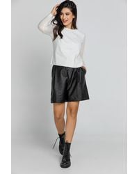 Conquista - Faux Leather Bermuda Shorts By Fashion - Lyst