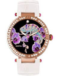Bertha - Camilla Mother-Of-Pearl Leather-Band Watch - Lyst