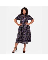 Lovedrobe - Keyhole Neck Short Sleeve Midi A-Line Dress - Lyst