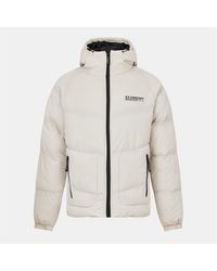 NY Concept - Conc Stowe Solid Patterned Hooded Zipped Pocket Puffer Jacket - Lyst