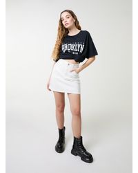 Pink Vanilla - Denim Diamante Mini Skirt - Lyst