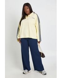 Boohoo - Plus Basic Rib Straight Leg Trouser - Lyst