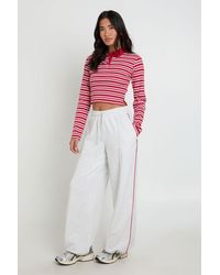 Boohoo - Piping Detail Toggle Cuff Loopback Oversized Jogger - Lyst