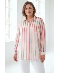 JD Williams - Stripe Chiffon Longline Shirt - Lyst