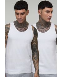 BoohooMAN - Tall 2 Pack Basic Regular Fit Vests - Lyst
