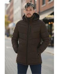 Infinity Leather - Quilted Jacket Trekking Hooded Puffer Winter Coat - Lyst