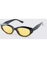 BoohooMAN - Tinted Oval Chunky Sunglasses - Lyst