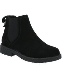 Hush Puppies - Maddy Wijd Zwart Suède Dameslaarzen - Lyst