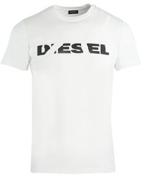 DIESEL - T-Diego-Brok Ripped Logo T-Shirt Material_Cotton - Lyst