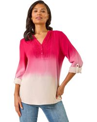 Roman - Dip Dye Print V-Neck Top - Lyst