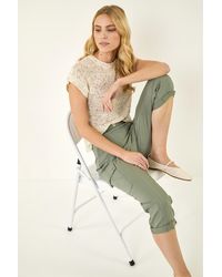 Roman - Cropped Cargo Stretch Trouser - Lyst