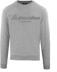 Aquascutum - Embroidered Crew Neck Long Sleeve Sweatshirt - Lyst