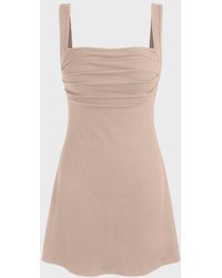Hiccup - Ruched Square-Neck Mini Dress - Lyst