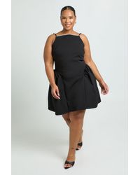 Boohoo - Plus Structured Diamante Straps Strapless Skater Dress - Lyst