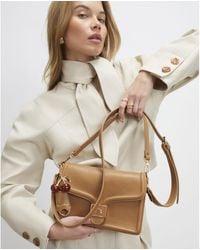 River Island - Tab Front Cherry Charm Shoulder Bag Pu - Lyst
