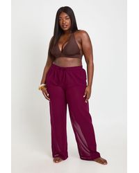 Boohoo - Plus Chiffon Beach Trouser - Lyst
