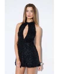 MissPap - Premium Textured Shimmer Mini Dress - Lyst