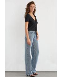 Hiccup - Short Sleeve Tie-Up Detail Blouse - Lyst