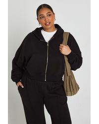 Boohoo - Plus Core Basic Boxy Balloon Sleeve Oversized Zip Through Hoodie - Lyst