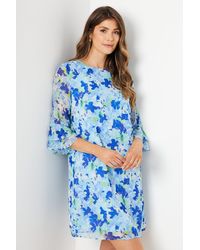 Wallis - Chiffon Flute Sleeve Shift Dress - Lyst