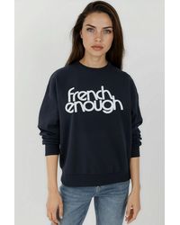 Hiccup - Printed Crew Neck Long Sleeve Raised Sweatshirt - Lyst