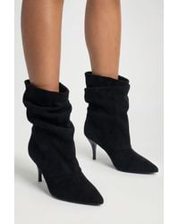 Boohoo - Slouchy Ruched Ankle Boots - Lyst