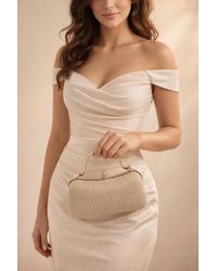 SVNX - Diamonte Handle Glitter Clutch Bag With Chain Strap - Lyst