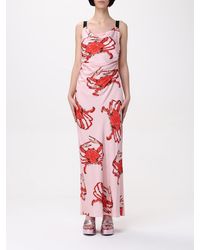 MSGM - Kreefprint Zijden Maxi Jurk - Lyst