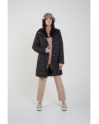 Gini London - Longline Padded Jacket With Hood - Lyst