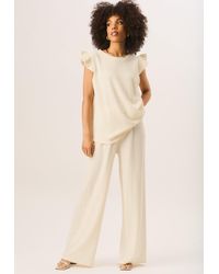 Gini London - Frill Sleeves Textured Oversized Top - Lyst