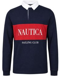 Nautica - Murray Dark Rugby Shirt Cotton - Lyst