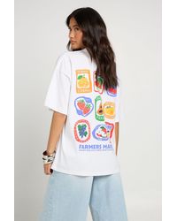 Boohoo - Farmers Market Stickers Back Print T-Shirt - Lyst