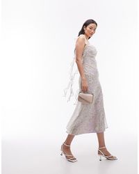 TOPSHOP - Ruffle Detail Cami Midi Dress - Lyst