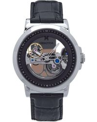 Heritor - Xander Semi-Skeleton Leather-Band Watch - Lyst