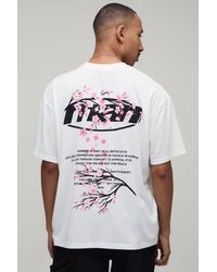 BoohooMAN - Oversized Blossom Print T-Shirt Cotton - Lyst